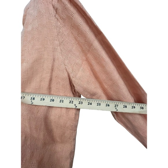 Eileen Fisher 100% Irish Linen Shirt Large Blouse Top Lagenlook Peach #L3-7 - Picture 4 of 7